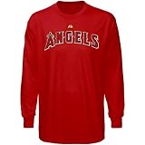 Majestic Los Angeles Angels of Anaheim Red Wordmark Long Sleeve T-shirt