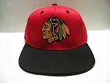 NHL Chicago Blackhawks Logo Red Black 2 Tone Retro Snapback Cap