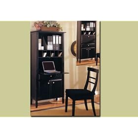 Secretary Black Wooden Home Office Desk Chair Set Wood