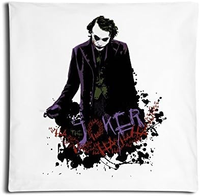 IGOG The Joker Square Personality Customization Throw Pillow Pillowcase With Invisible Zipper Closure (White 18*18 Inch)