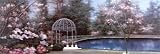 Lakeside Gazebo Panel Art Poster Print by Diane Romanello, 36x12