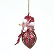 Nebraska Cornhuskers NCAA Striped Acrylic Football Snowman Ornament (2.75)"