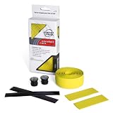 Planet Bike Comfort GEL Road Bike Handlebar Tape with Reflective Bar Plugs (Yellow Cork)
