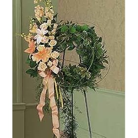 Peach Comfort Funeral Wreath