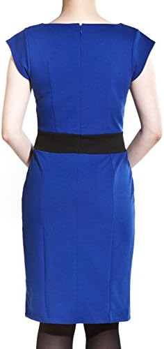 Zareen by BC24 Women Dress with Cup Sleeves (Small, Blue)