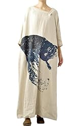 Plus Size Cotton/Linen Maxi Dress 