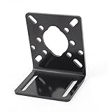 uxcell 通用のブラック固定ブラケット　直角　メタルコーナーDCモーター　調整できるブラケット
