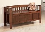 Somerton Wooden Storage Bench in Golden Brown
