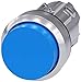 Siemens 3SU10500BB500AA0 Pushbutton, Plastic & Metal, IP66, IP67, IP69K Protection Rating, Shiny Metal, 22mm, Blue