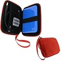 igadgitz Hartschalentasche Hardcase aus EVA-Stoff: Etui Schutzh&uuml;lle Tasche H&uuml;lle Case in Rot f&uuml;r bestimmte tragbare externe Festplatten 2,5" 2,5 Zoll (6,4 cms)
