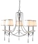 Eurofase 12619-016 Halina 5-Light Chandelier, Chrome/White