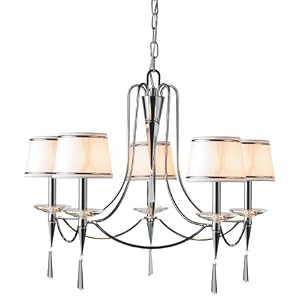 Eurofase 12619-016 Halina 5-Light Chandelier, Chrome White by 