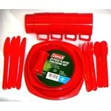 Coleman Dinnerware Set, 25 Piece Set, Plastic, Serves 4