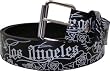 Black 'Los Angeles' Roses Printed Imitation Leather Belt Black 'Los Angeles' Roses Printed Imitation Leather Belt