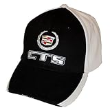Cadillac CTS Twill Cotton Two-tone (Black Ivory) Hat with Crest Logo by High-End Motorsports