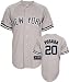 Jorge Posada Jersey: Adult 2010 Majestic Road Grey Replica #20 New York Yankees Jersey