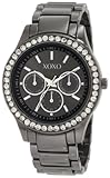 XOXO Women's XO5333  Gun-metal Bracelet With Rhinestones Accent Watch