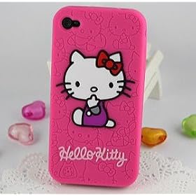 Hello Kitty Embossed Pink "Flexa" silicone case cover for Apple iPhone 4 4G 4S: Cell Phones &amp; Accessories