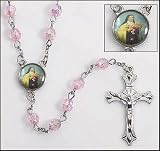 Blessed by Pope Benedict XVI St Saint Theresa Rosary Pink Ribbon Rosary