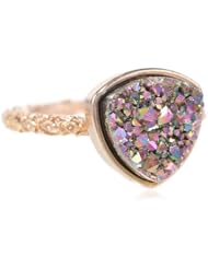 Dara Ettinger Triangle Agate Druzy Rose, Firefly Ring