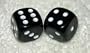 Black Opaque Dice Pair