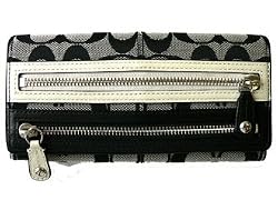 Coach Signature Bonnie Slim Envelope Wallet 42606 Black White