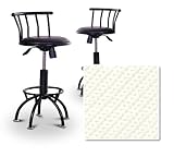 2 24"-29" Off White Vinyl Seat Black Metal Adjustable Custom Barstools (Sho ....