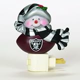 Pack of 2 NFL Oakland Raiders Snowman Christmas Night Lights 5"