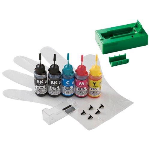 SANWA SUPPLY つめかえインク 5色セット(顔料ブラック・ブラック・シアン・マゼンタ・イエロー) 30ml キヤノン BCI-9BK、BCI-7e・7シリーズ対応 INK-C79S30SR