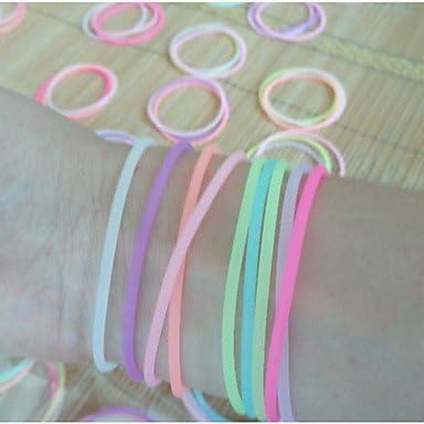 SuSy (3PC) Beautiful Fashion Fluorescent Color Can Stretch Silicone Bracelet (Color Random), bracelets, bangles, bangle bracelets, charm bracelets