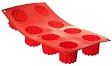De Buyer - 1908.01 - Moul'Flex Rouge - Plaque de 8 Moules Cannel�s