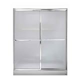 American Standard Acrylux Shower Screen AS-6000Y1-STE5-213. 57 1/2'' - 59 1/2'' W x 65 7/8'' H, Rain Glass, Silver Shine finish