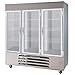 Beverage-Air HBR72-1-G 75" Horizon Series Three Section Glass Door Reach-In Refrigerator 72 cu.ft. Capacity Stainless Steel Exterior and Interior with Bottom Mounted
