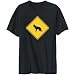 T-Shirt Mens Black  SIGN German Shepherd  - CROSSING SIGN Dogs