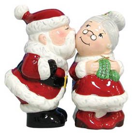 Kissing Santa and Mrs. Claus Salt and Pepper Shakers Set by Westland Giftware