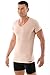 ALBERT KREUZ Men's Invisible V-neck Undershirt Shortsleeves Stretch-cotton Nude