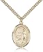 Gold Filled O/L Our Lady of Lourdes Medal Pendant 1 x 3/4" Inches 7288GF--Comes With a 24" Inch SG Heavy Curb Chain Stainless Gold Heavy Curb Chain In A Grey Velvet Gift Box Our Lady And Miraculous Holy Virgin Mary Immaculate Conception