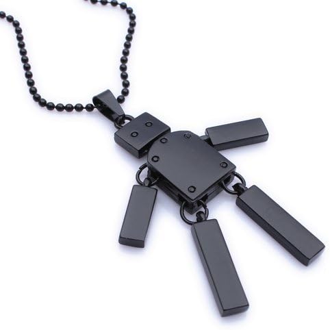 Kstyle Jewelry Cool Black Robot Mens Pendant Necklace