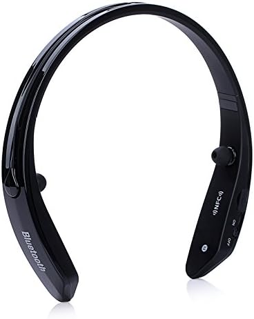 LightingFox BM-170 Bluetooth 4.0 Ring Collar Music Bluetooth Headset Wirless Earphone with Incoming Call Vibration Alerts Earphone (Black)