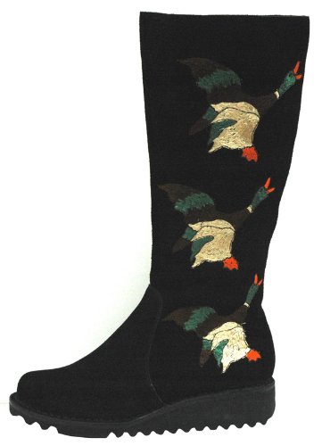 Wildlederstiefel mit Keilabsatz