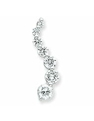 Genuine .925 Sterling Silver CZ Journey Pendant. 100% Satisfaction Guaranteed.