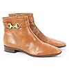 Talbots Women's Leather Buckle Ankle Boots, Caramel Brown, Size 7