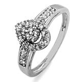 10k White Gold Pear-Shaped Diamond Promise Ring (1/6 cttw, I-J Color, I1-I2 Clarity)