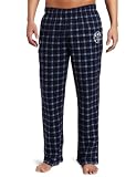 NBA Men's Denver Nuggets One Color Logo Flannel Pant (Collegiate Navy Plaid, Medium)