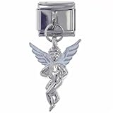 Silver Tone Winged Angel Italian Charm