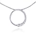 14K White Gold Diamond Journey Circle Pendant & 18 Chain