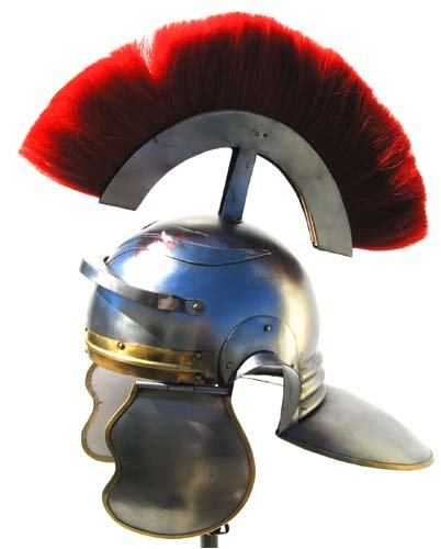 Cover image : Lined Roman Helmet w/ Plume and Brass Accents - Adjustable