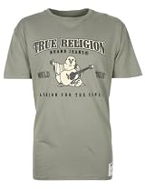 True Religion Mens T-Shirt Crew Neck Light Grey