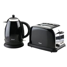 Hinari HGP158 Black Stainless Steel Kettle and 2 Slice Toaster Pack