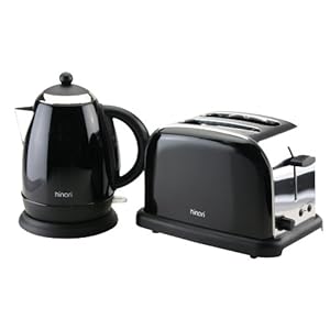 Hinari HGP158 Black Stainless Steel Kettle and 2 Slice Toaster Pack